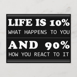 motivational quote life is 10% inspiring dreams postcard