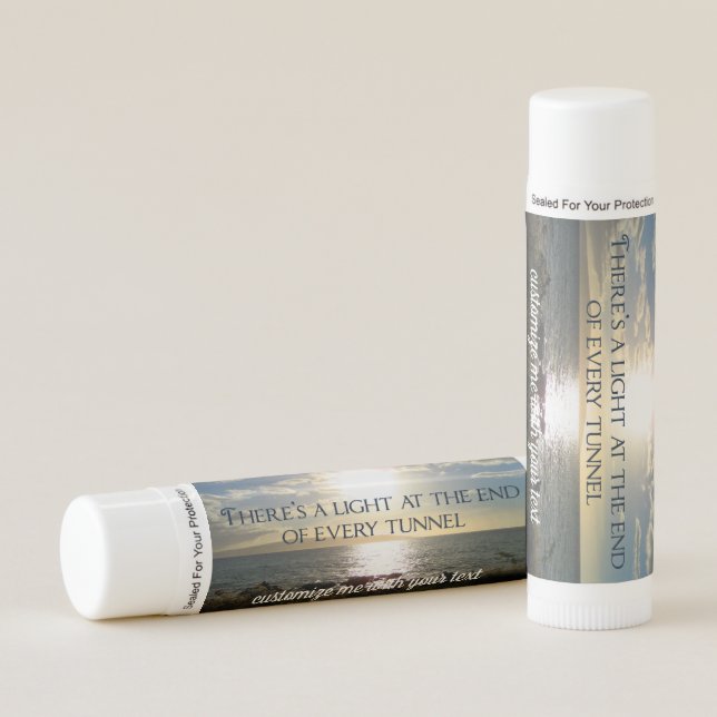 Motivational Quote Light at the End of the Tunnel Lip Balm (Front)