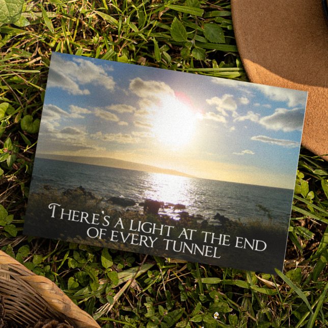 Motivational Quote Light at the End of the Tunnel Postcard (Creator Uploaded)