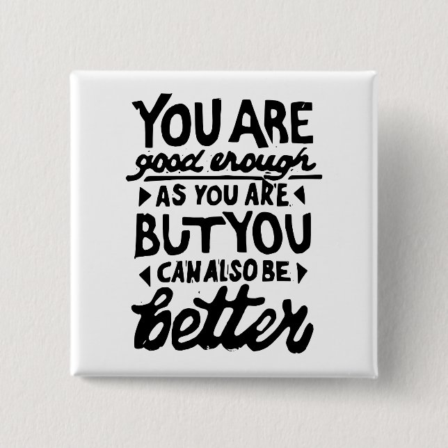 Motivational Quote Lino Print Button (Front)