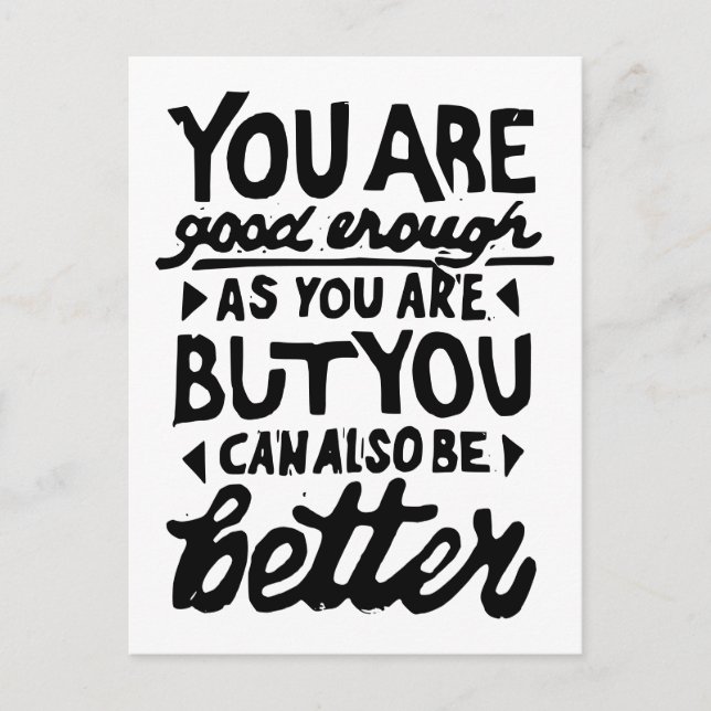 Motivational Quote Lino Print Postcard (Front)