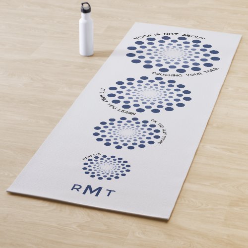 Motivational Quote Mandala Purple Modern Monogram Yoga Mat