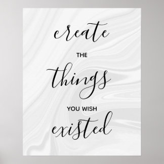 Motivational Quote marble design Poster