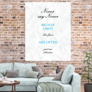 Motivational Quote Modern Script Custom  Faux Canvas Print