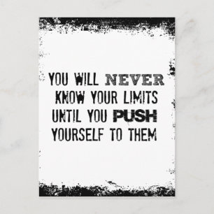 Motivational  Quote: Never know your limits Postcard