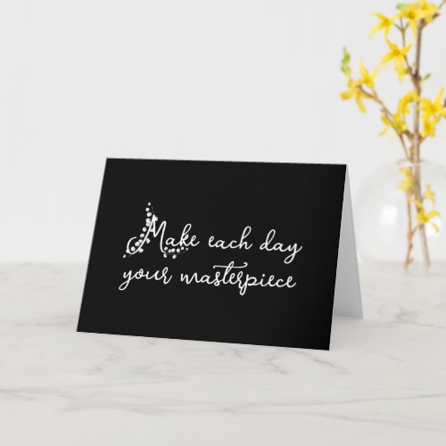 Motivational Quote on Black Card