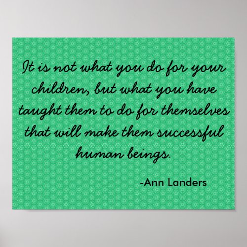 Motivational Quote on Children and Parenting Poster