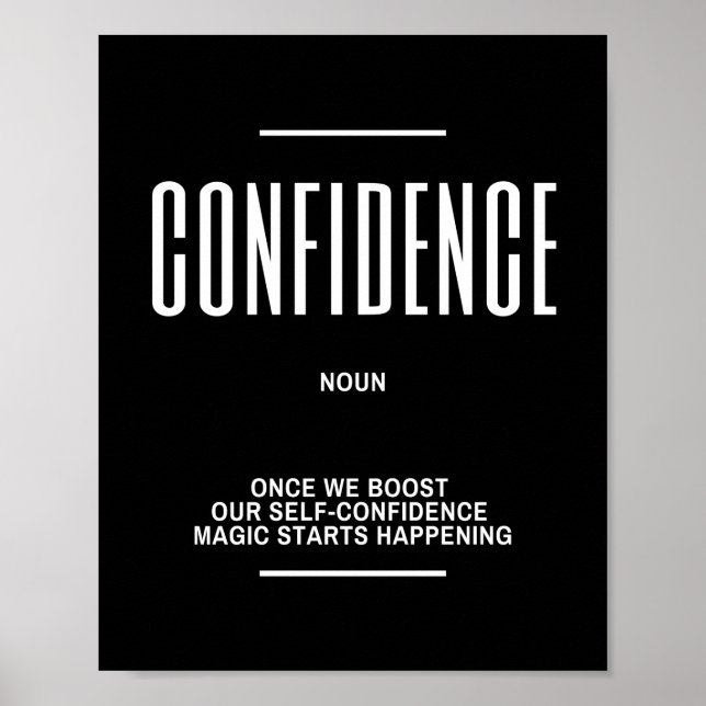 Motivational Quote On Confidence Poster (Front)