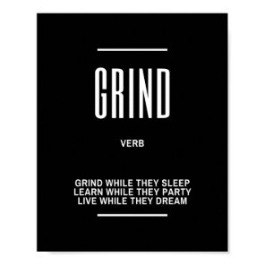 Motivational Quote  On Grinding Poster
