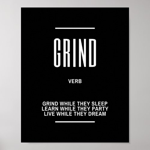 Motivational Quote  On Grinding Poster