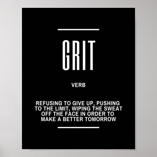 Motivational Quote On Grit Poster