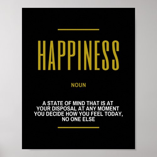 Motivational Quote On Happiness Poster