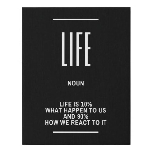 Motivational Quote On LIFE Faux Canvas Print