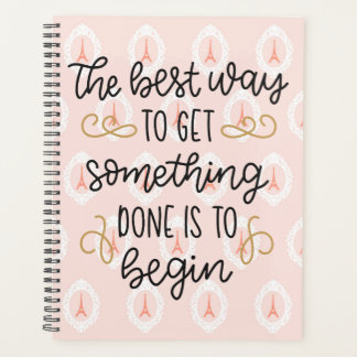 Motivational Quote On Pink Eiffel Tower Background Planner