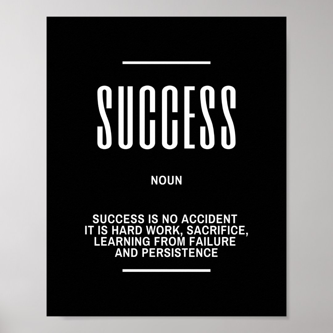 Motivational Quote On Success Poster | Zazzle