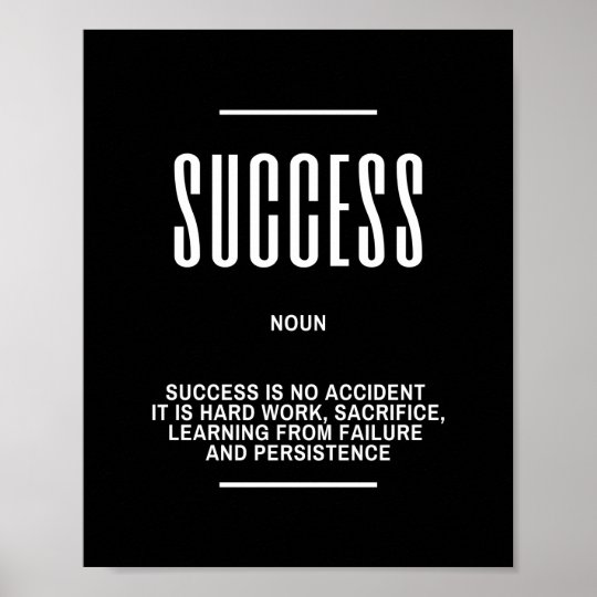 Motivational Quote On Success Poster | Zazzle.com