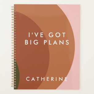 Motivational Quote Personalized Modern Earth Tone  Planner