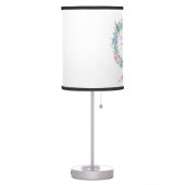 Motivational Quote Pink White Blue Floral Wreath Table Lamp (Left)