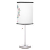 Motivational Quote Pink White Blue Floral Wreath Table Lamp (Right)