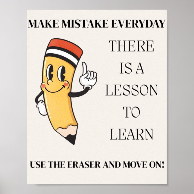 Motivational Quote Poster – Learn from Mistakes |  (Front)