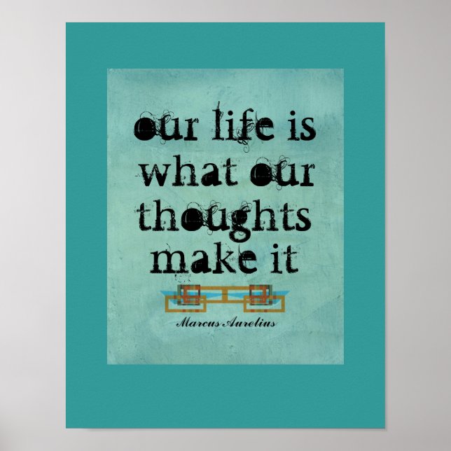 motivational quote poster on teal blue (Front)