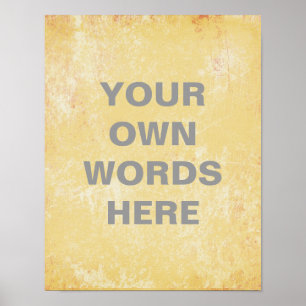 Motivational Quote Poster, yellow grunge Poster