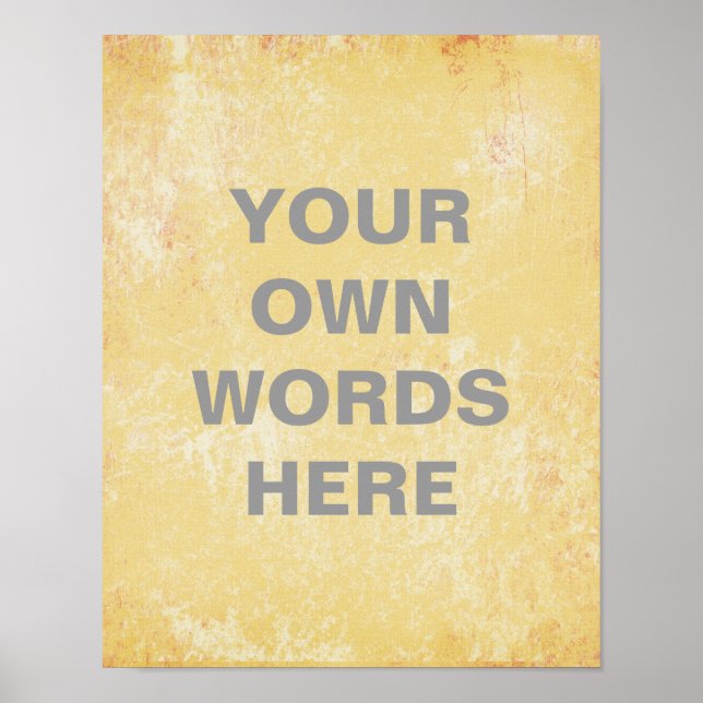 Motivational  Quote Poster, yellow grunge Poster (Front)