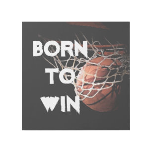 Motivational Quote Saying Basketball Born to Win Gallery Wrap