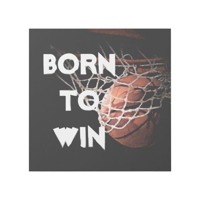 Motivational Quote Saying Basketball Born to Win Gallery Wrap (Front)
