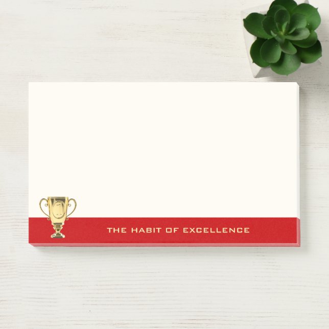Motivational quote sports business coach golden post-it notes (Office)