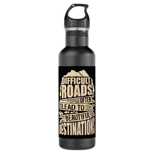 Motivational Quote Stainless Steel Water Bottle (Front)