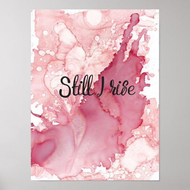 Motivational Quote, Still I Rise, Watercolor Poster (Front)