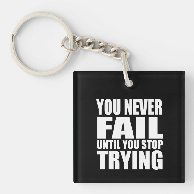 Motivational quote successs keychain (Front)