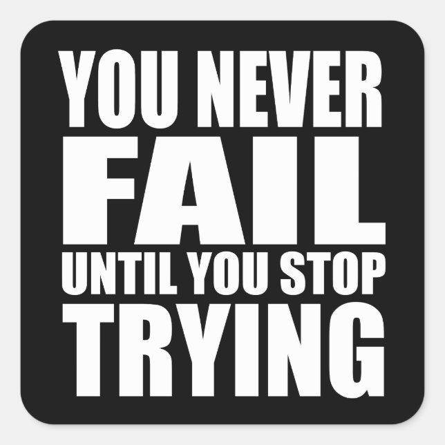 Motivational quote successs square sticker (Front)