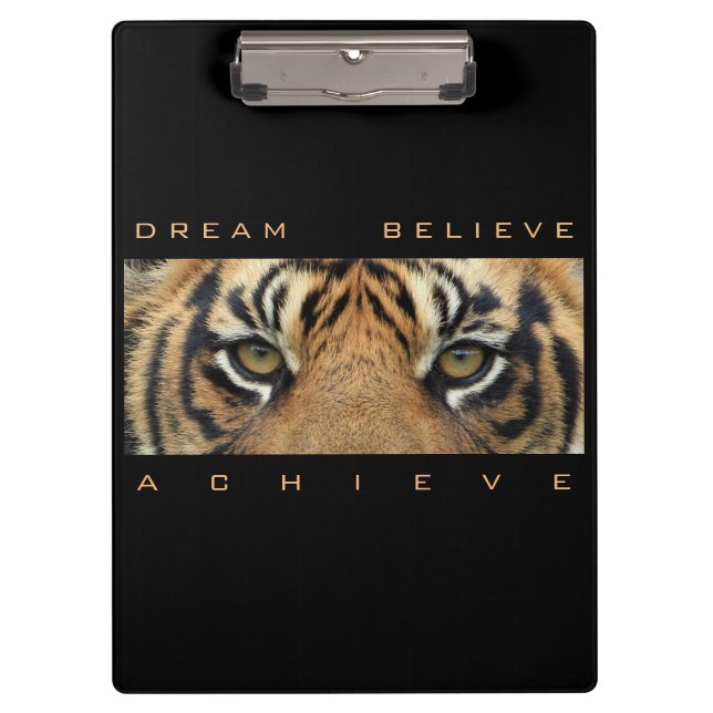 Motivational Quote Template Tiger Animal Modern Clipboard (Front)