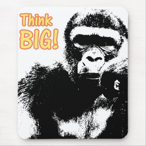 Motivational Quote Think Big Pop Art Gorilla Mouse Pad