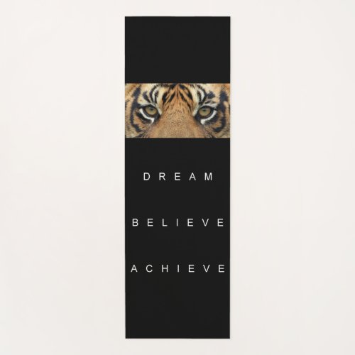 Motivational Quote Tiger Eyes Black Template Yoga Mat
