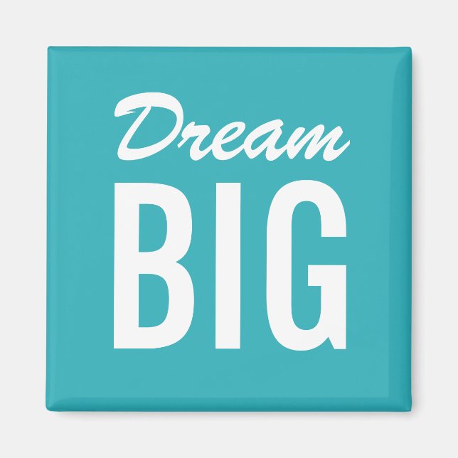 Motivational quote turquoise minimalist magnet (Front)