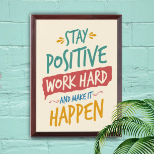 Motivational Quote Typography on Wooden Plaque