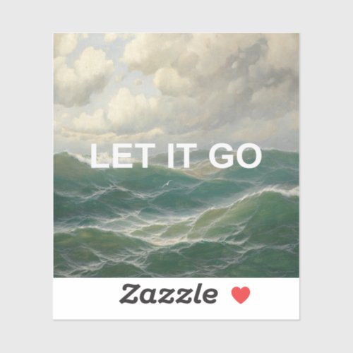 Motivational Quote  Vintage Seascape Painting Sticker