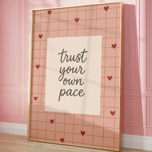 Motivational Quote Wall Art Minimalist Pink Art
