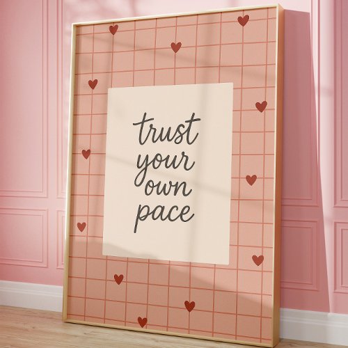 Motivational Quote Wall Art | Minimalist Pink Art