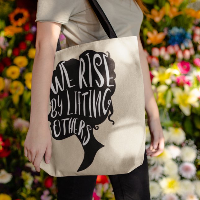 Motivational Quote - We Rise by Lifting Others Tote Bag (Creator Uploaded)
