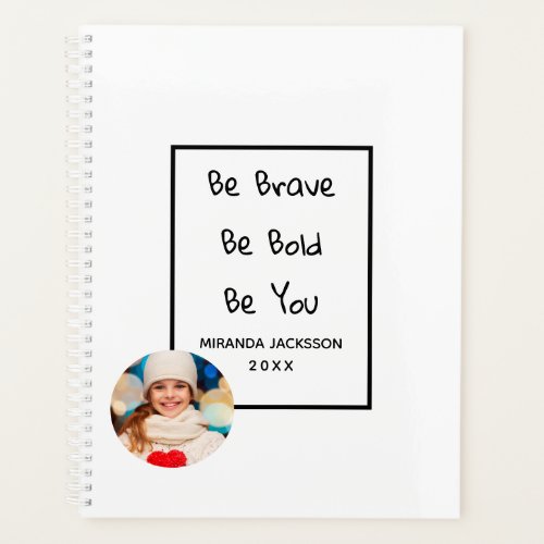 Motivational quote white photo 2025 planner