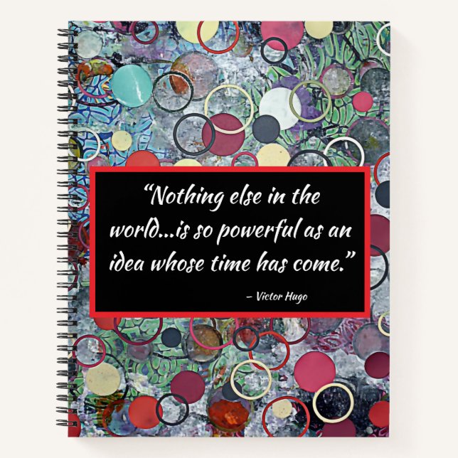 Motivational Quote with Multimedia Circle Art Notebook (Front)
