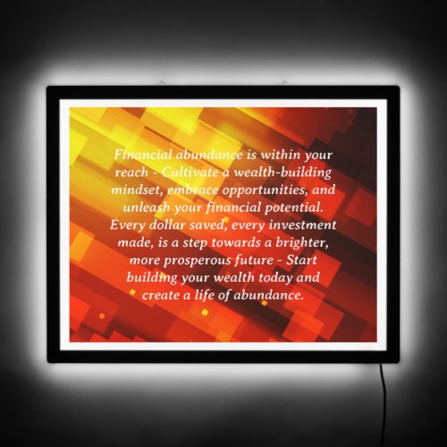 Motivational Quote Yellow Red Black Abstract  LED Sign