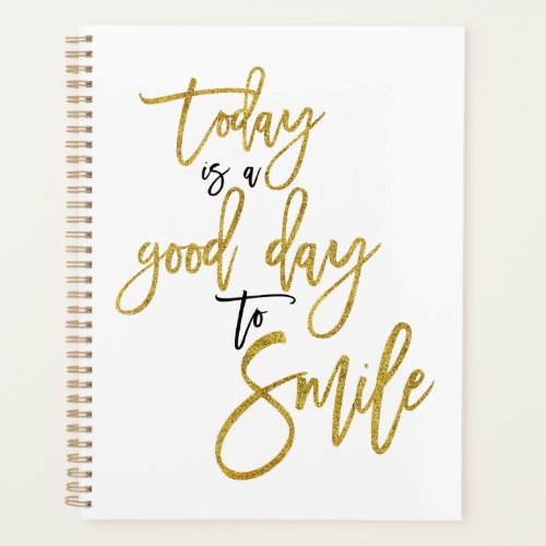 Motivational Quotes Black Gold Script Typography Planner