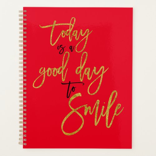 Motivational Quotes Black Gold Typography Red Planner