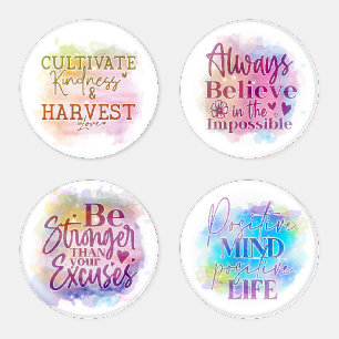 Motivational Quotes Coaster Set, Inspirational Art Set
