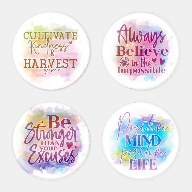Motivational Quotes Coaster Set, Inspirational Art Set (Set)
